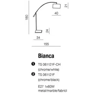 Торшер декоративний Azzardo Bianca TS06112F-CH (AZ0005)