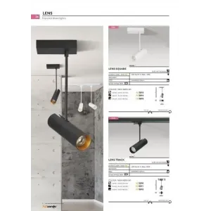Трековий світильник Azzardo AZ3512 Lens Track (black/gold)