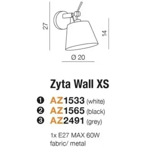 Бра спрямованого світла Azzardo Zyta Wall XS MB2300-XS-BK (AZ1565)