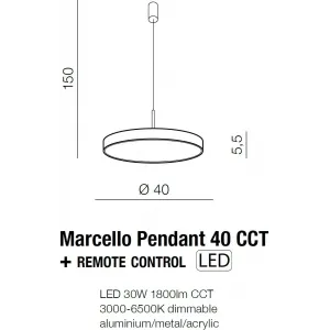 Люстра Azzardo MARCELLO PENDANT 40 CCT GO + REMOTE CONTROL AZ5089