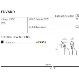 Ґрунтовий вуличний світильник Azzardo AZ4503 EDVARD DGR