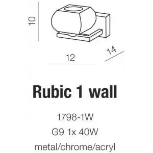 Кришталеве бра Azzardo Rubic 1 Wall 1798-1W (AZ0488)