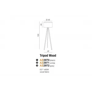 Торшер Azzardo AZ3013 Tripod Wood lampbody