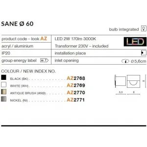 Вбудована підсвітка Azzardo AZ2770 Sane FI 60