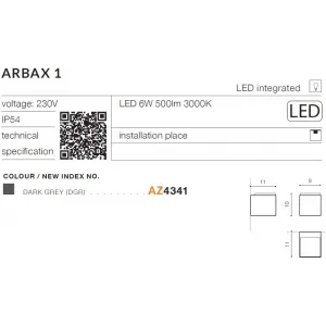 Вуличне підсвічування фасаду Azzardo AZ4341 ARBAX 1 DGR