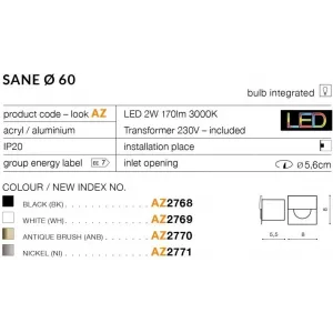 Вбудована підсвітка Azzardo AZ2771 Sane FI 60