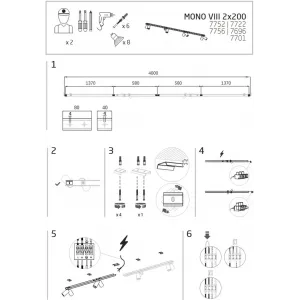 Спот-система Nowodvorski 7752 MONO VIII 2X200 WHITE PL