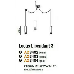 Люстра-підвіс Azzardo AZ3403 Locus L pendant 3 (white)