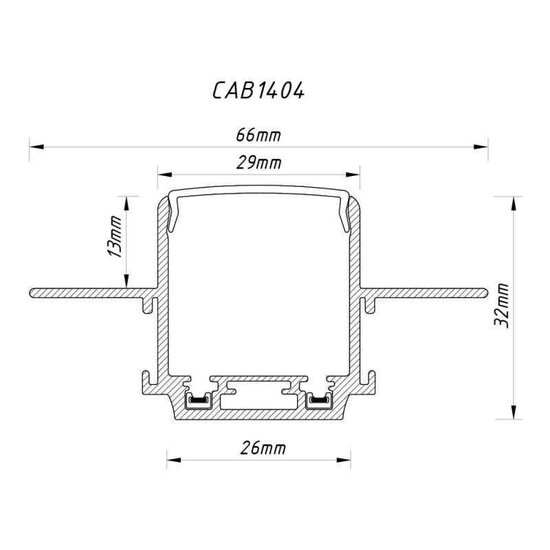 Шинопровід Ardero CAB1404 ULTRA чорний вбудований 2м