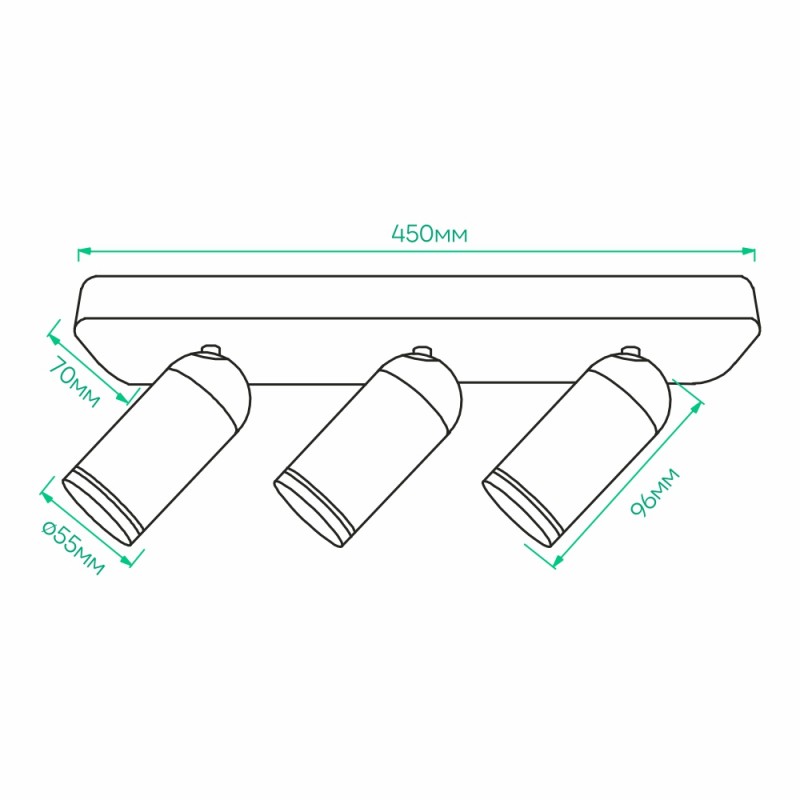 Накладний поворотний світильник Ardero ML316-3 під лампу білий