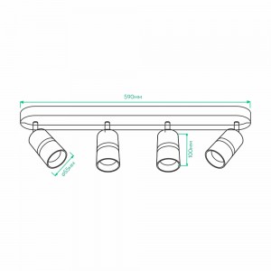 Накладний поворотний світильник Ardero ML312-4 BAMBOO під лампу чорний хром