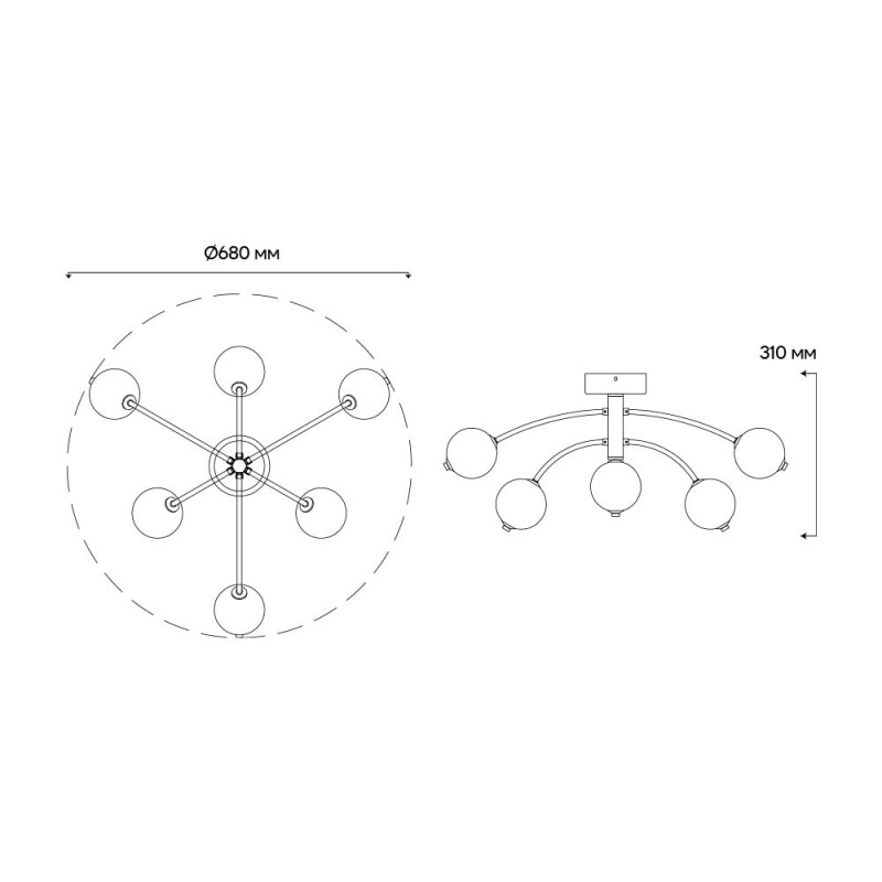 Світлодіодний світильник Ardero AL6477-1ARD PRIMA NERO 60Вт чорний