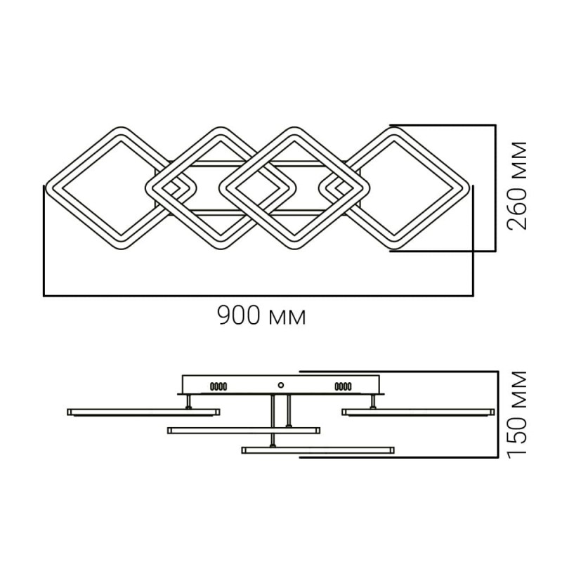 Світлодіодна накладна люстра Ardero AL6144ARD MADEIRA 72Вт білий