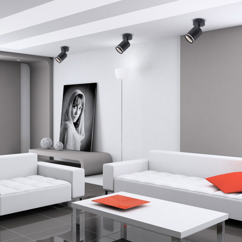 Накладний поворотний світильник Feron ML318 під лампу чорний