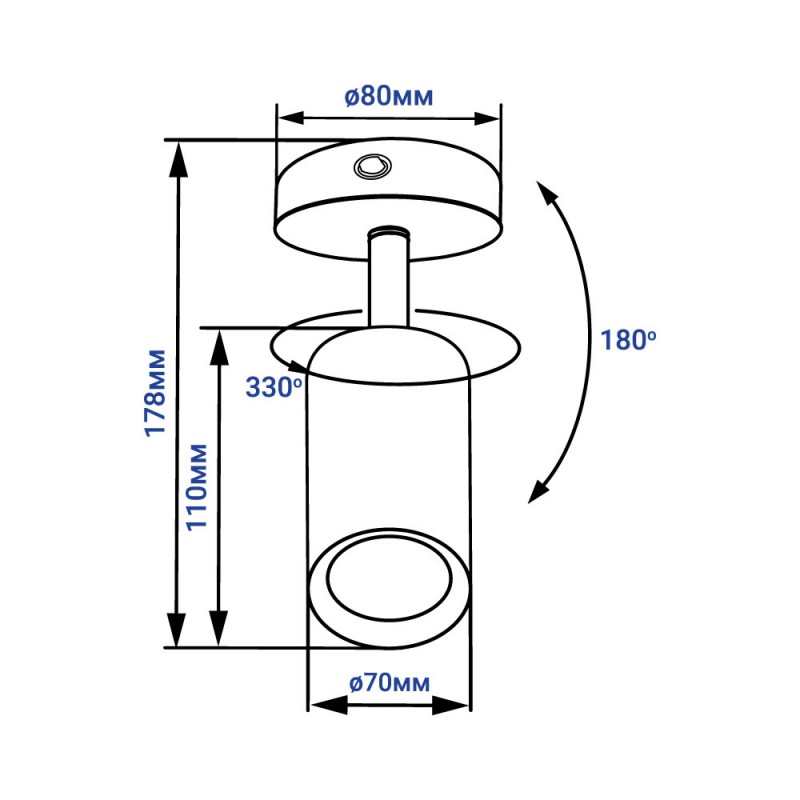 Накладний поворотний світильник Feron ML318-S під лампу чорний