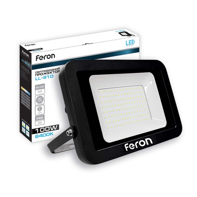 Світлодіодний прожектор Feron LL-810 100Вт 6400K чорний