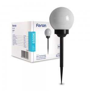 Ґрунтовий світлодіодний світильник Feron PL125 6500K на сонячній батареї чорний