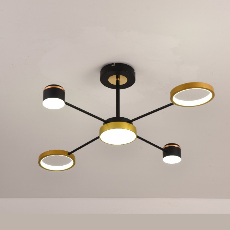 Світлодіодна накладна люстра Ardero AL6120ARD STORIA 41Вт чорний золото