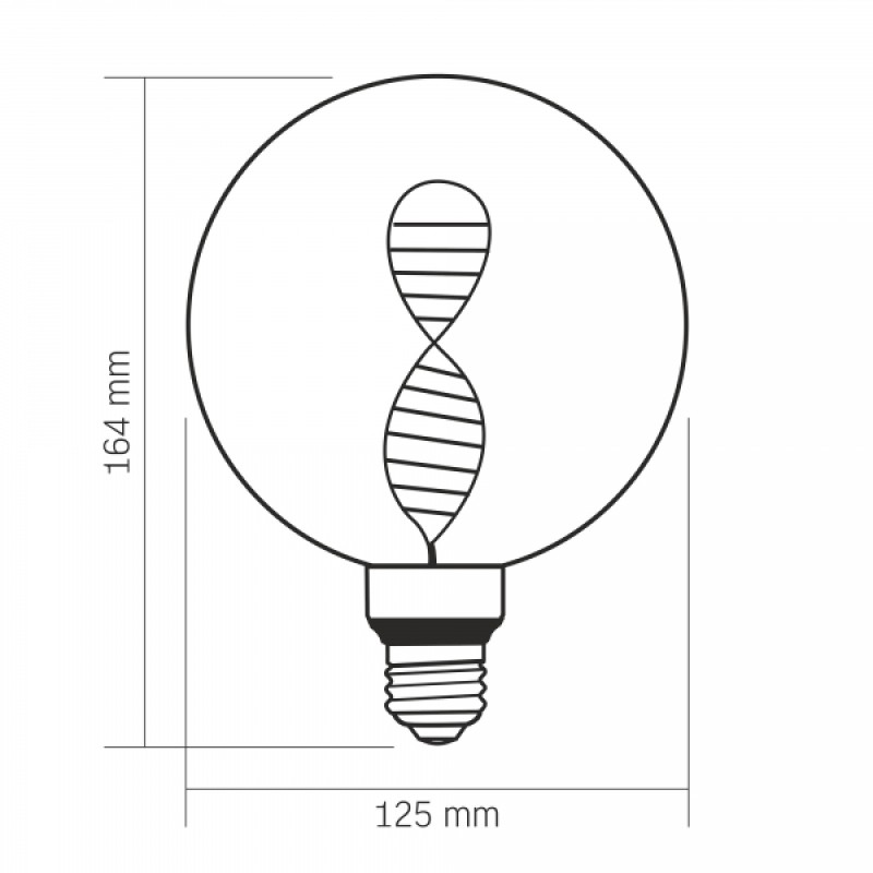 LED лампа VIDEX Filament VL-DNA-G125-C 3.5W E27 1800K
