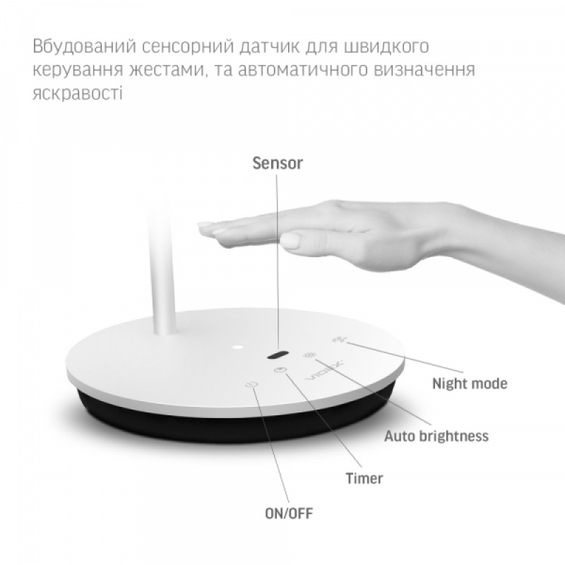LED лампа настiльна VIDEX VL-TF15W 20W 4100K біла